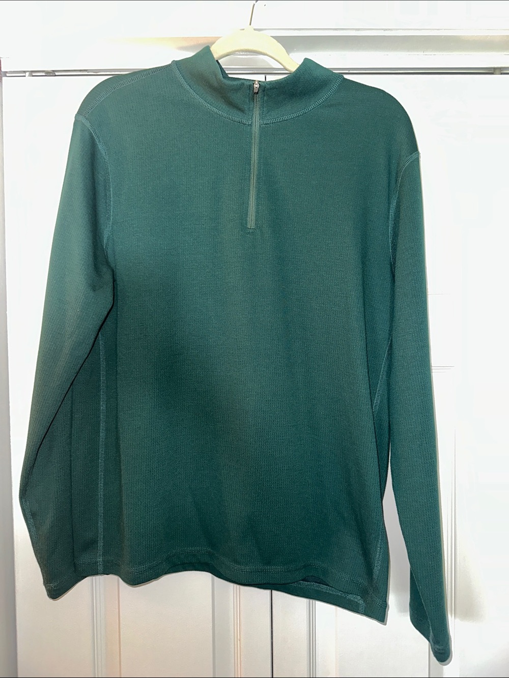 J Crew Men's Green Quarter-Zip Sweater